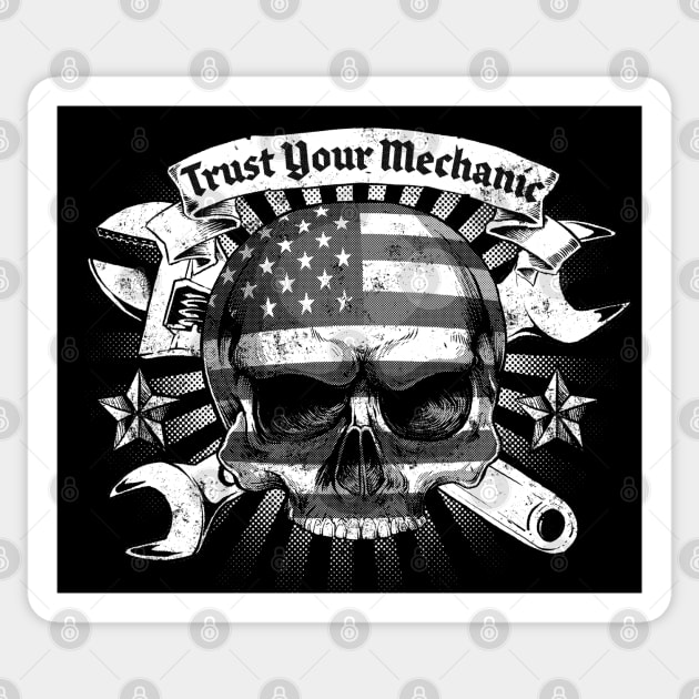 Trust your Mechanic Sticker by Black Tee Inc